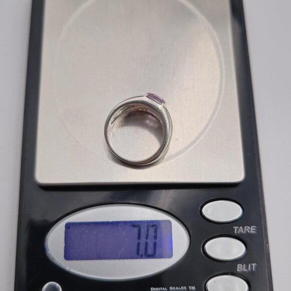 Size 7 Sterling Silver Multiple Amethyst Gemstones Ring A3521 - Picture 9 of 9